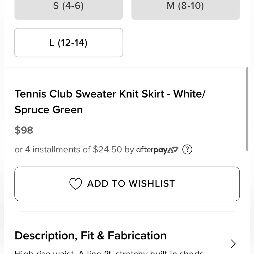 ALO Yoga White Mini Skirt with Green Accents
